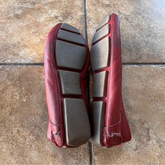 Calvin Klein Men’s Dress Shoes Loafers Maroon Size 13 - Picture 2 of 5